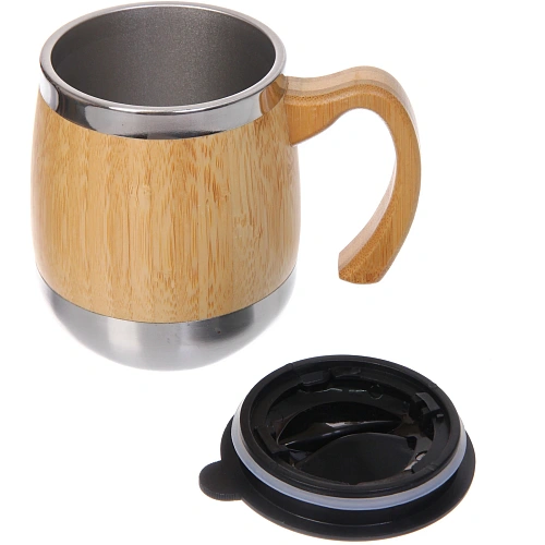 Термокружка 450мл Bamboo с пластиковой крышкой_3
