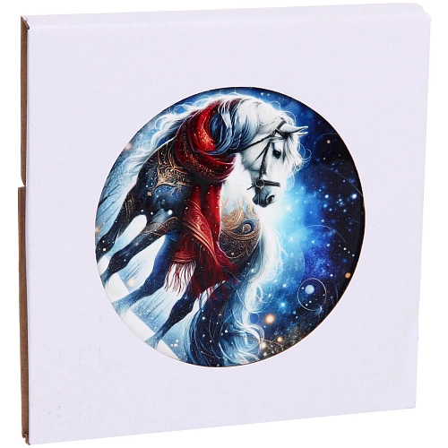 Подставка под горячее керамика 16см Грива, сотканная из света_4