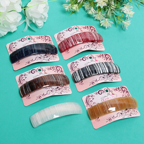 Заколка автомат Calista - Kiki, прямоуг, 6 цветов, 92,5см (Кокетка)_5