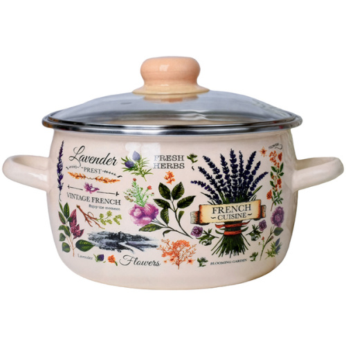 Кастрюля эмалированная 2л "Эдем" Appetite сферическая со стекл. крышкой 550005147
