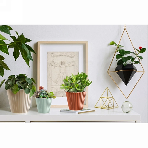 Горшок для цветов пластиковый 5,8л d-23см Sand c дренажной вставкой, молочный шоколад_3