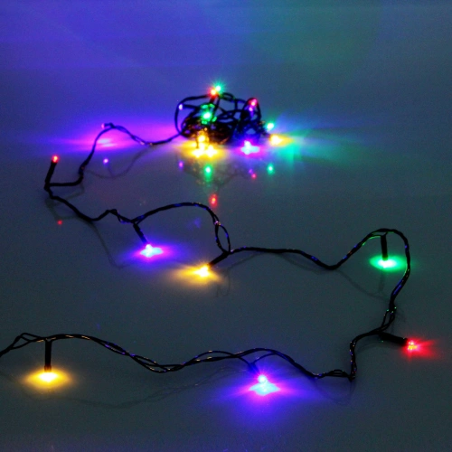 Гирлянда для дома НИТЬ 3 м 20 ламп LED черный пров.,8 реж, IP-20, Мультицвет (ПЕРВАЯ ЦЕНА)