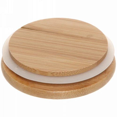 Банка для продуктов стеклянная 700мл Хай-Тек с бамбуковой крышкой 8,515см_3