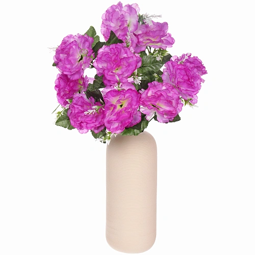 Искусственные цветы Цветочная мелодия Гвоздики 50см 10 цветков сиреневые_6