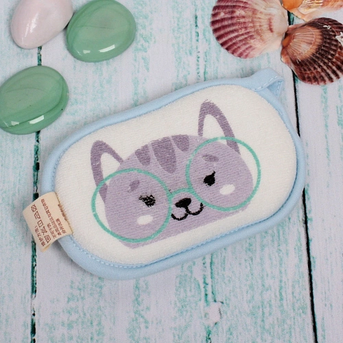 Губка для тела махровая Happy baby - Котёнок Оливер , 138,5 см (ZIP пакет)_3