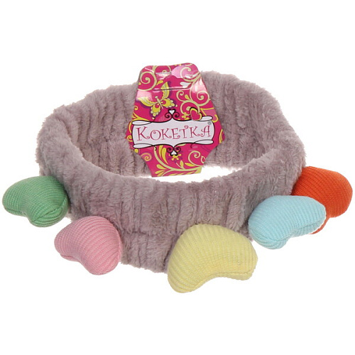 Повязка на голову Кокетка - Сердечки, микс 6 цветов, 206см_12