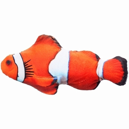 Игрушка для кошек мягкая реалистичная Рыбка Клоун, 20см17гр (лейбл)_4