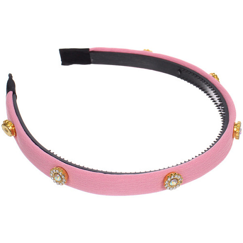 Ободок для волос МАРЦИПАН, нанти, ширина 1,5см, микс 6 цветов ( в пакете с подвесом)_4