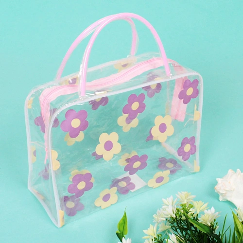 Косметичка Adventure - Peas, цветы, цвет розовый, 2417см_3