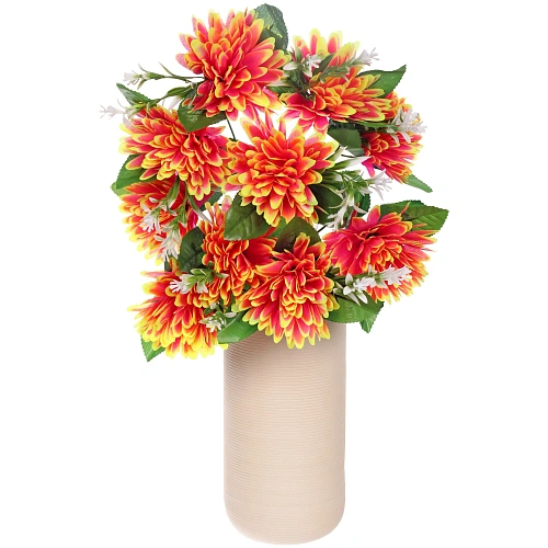 Искусственные цветы Цветочная мелодия Хризантемы 43см 10 цветков сиреневый неон_6