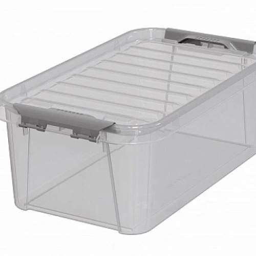 Контейнер универсальный с крышкой для хранения "ПРОФИ КОМФОРТ", прозрачный, 37,7*22*13,5см, 7,8л
