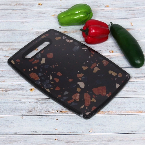 Доска разделочная пластиковая Stone 20301см Крошка темная_3