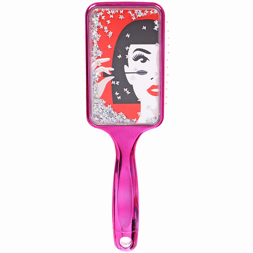 Расческа массажная зеркальная Animals, принт девушки, микс 4 цвета, 7235см, (блистер Ultramarine)_7