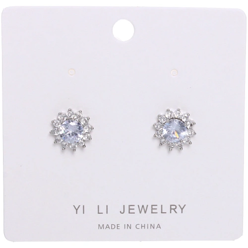 Серьги из гиппоалергенного металла со стразами ПАЛУМНА, классика, цвет золото и серебро, 1,3-dсм_6