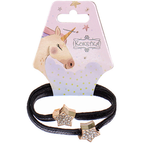 Резинки для волос 2шт МАЛЬТА, звездочки, микс 6 цветов, d-5,5см (подвес Единорог)_7