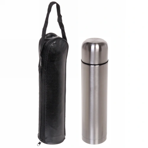 Термос металлический 1000мл в черном чехле
