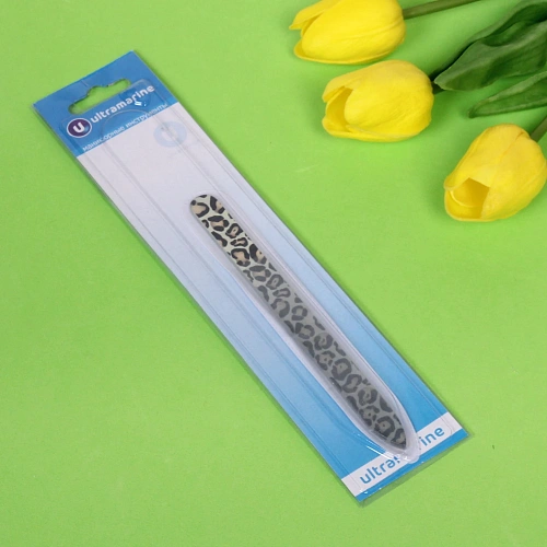 Пилка для ногтей стеклянная на блистере Ультрамарин - леопард, 14см_5