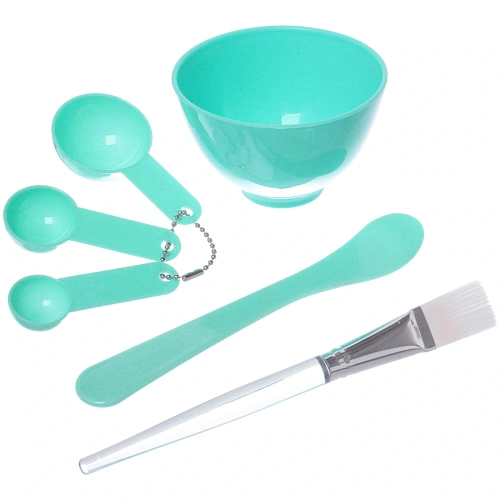 Набор косметический Beauty Bar, кисточка, лопатка, 3 мерных ложки и чаша, микс три цвета, 17,58,5см, _16