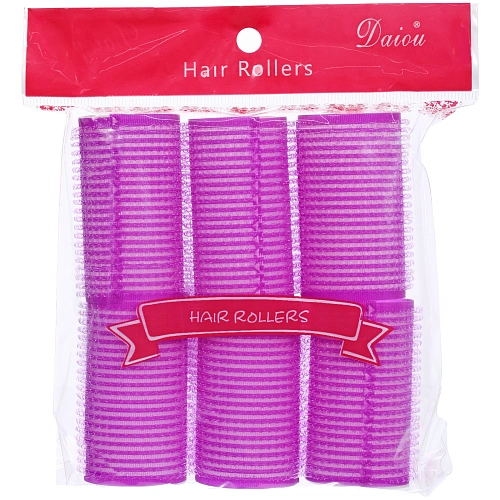 Бигуди-липучки с поролоном для сна мягкие 6шт Безупречные Локоны, цвет фуксия, 63,6см_5