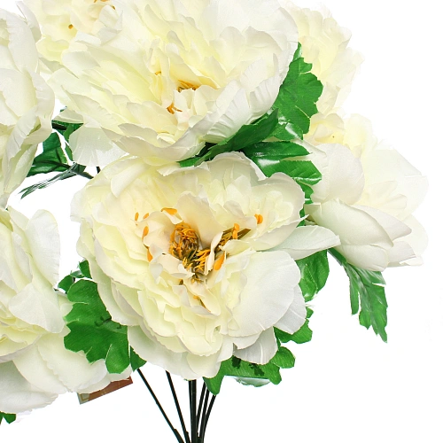 Искусственные цветы Цветочная мелодия Пионы 60см 7 цветков белые_5
