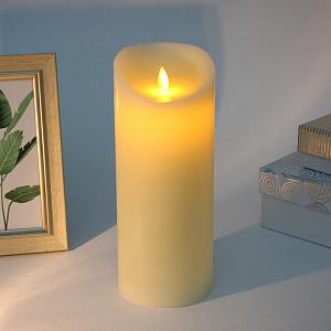 Сувенир с подсветкой "Свеча восковая - Пламя" 10*25 см - облита воском (работает от батареек 3 ААА)
