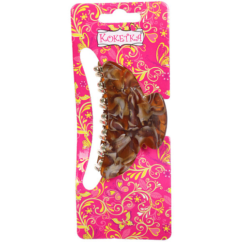 Заколка-краб для волос  ЭЙФОРИЯ, лана, микс 6 цветов, 7см (блистер Кокетка)_8