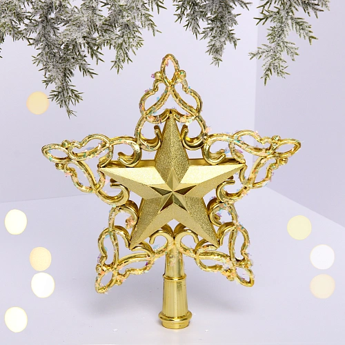 Звезда на ёлку "Снежная звезда" 20 см, Золото