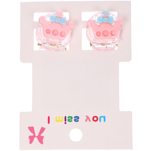 Заколки – крабы детские для волос 2шт на блистере «МАРЦИПАН», Корона, 1,2см