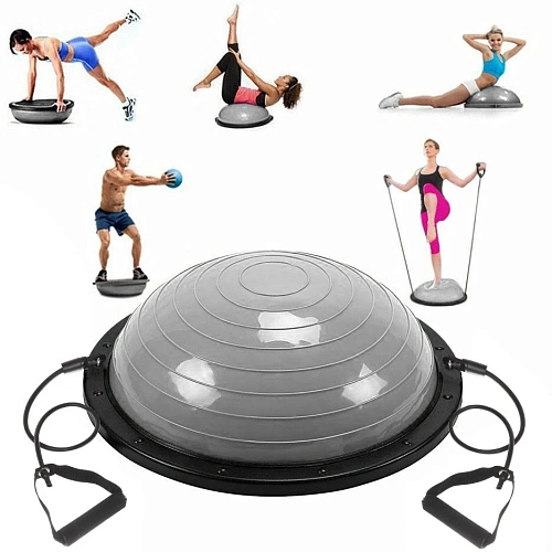 Балансировочная платформа "Classic" 59 х18 см (в комплекте насос и 2 эспандера трубчатых), серый