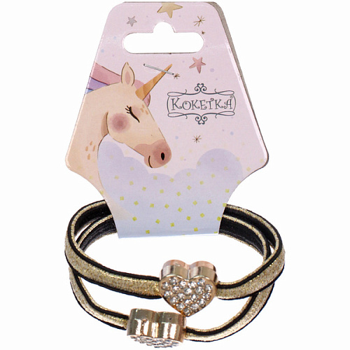 Резинки для волос 2шт МАЛЬТА, сердечки, микс 6 цветов, d-5,5см (подвес Единорог)_6