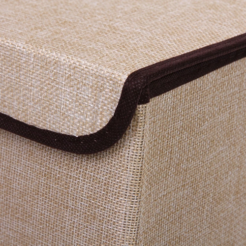 Короб - органайзер складной стеллажный для хранения вещей ДОМания, цвет бежевый, два отделения, 503025см (лейбл)_5