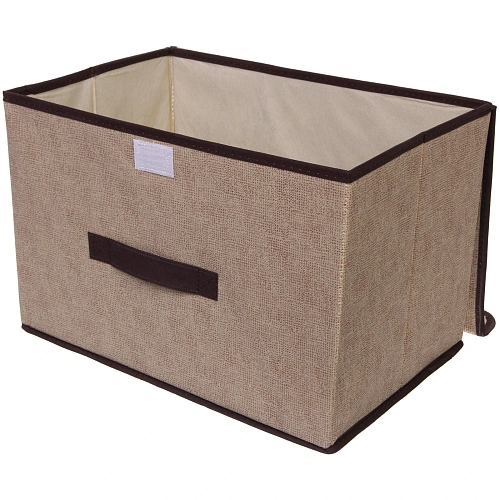 Короб - органайзер складной стеллажный для хранения вещей ДОМания, цвет бежевый, 372424см (лейбл)_3