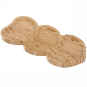 Менажница бамбуковая "SHEF" 34*15см Сердце 3секции