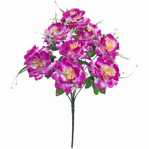 Искусственные цветы Цветочная мелодия 50см 9 цветков бело-сиреневык_3