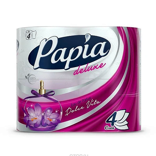Бумага туалетная PAPIA DELUXE DOLCE VITA 4сл 4*14