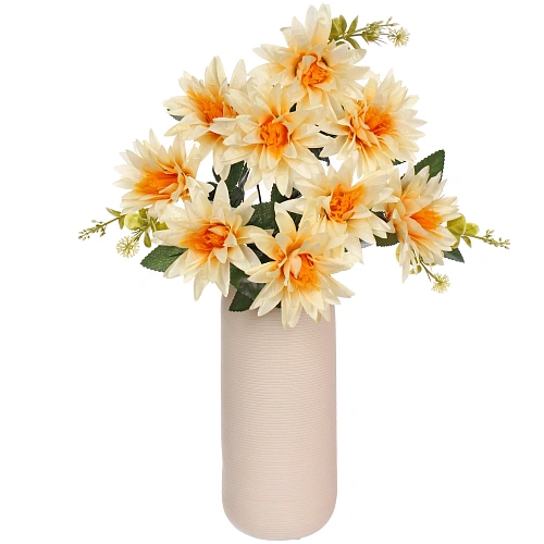 Искусственные цветы Цветочная мелодия Астры 50см 9 цветков желтые_6