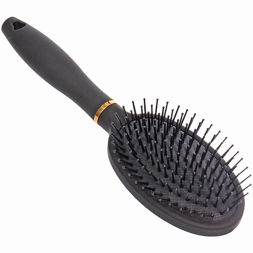 Расческа массажная СЕКРЕТ ТВОЕЙ КРАСОТЫ, овал, цвет черный, матовое покрытие, 6,8245см_4