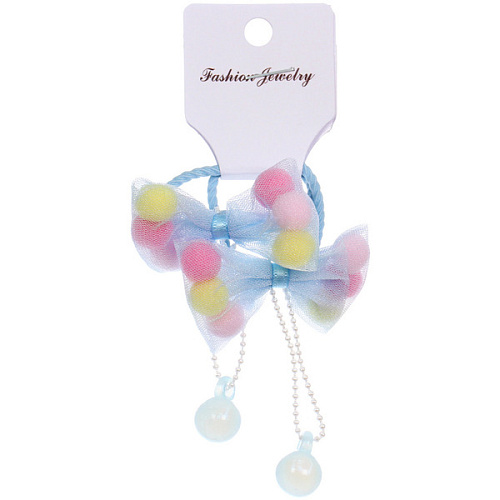 Резинки для волос детские 2шт КОНФЕТКИ, шарики, микс 5 цветов, d-3см_4