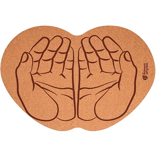 Коврик пробковый для бани и сауны   43*30см "Ладони" 