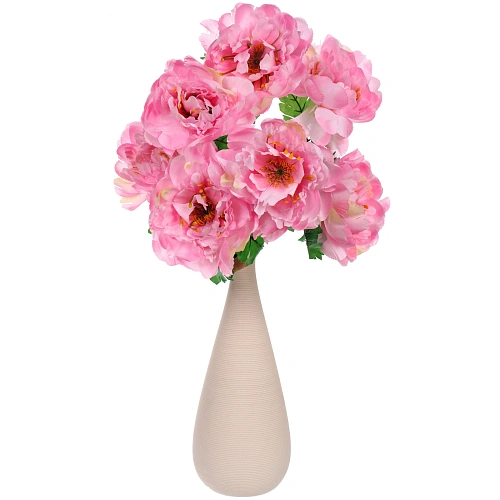 Искусственные цветы Цветочная мелодия Пионы 60см 7 цветков розовые_6