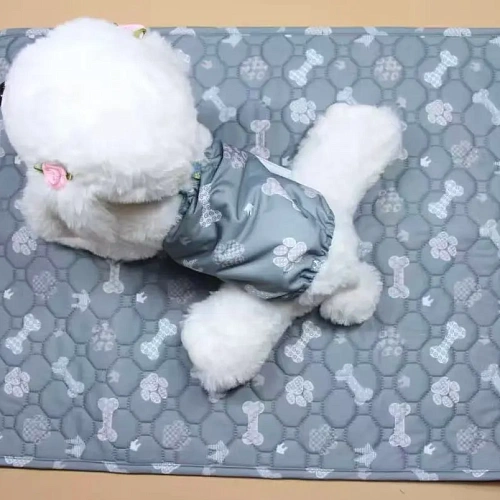 Пеленка непромокаемая многоразовая "ЧИСТЫЕ ЛАПКИ", цвет серый, 4-х слойная, 50*70см 