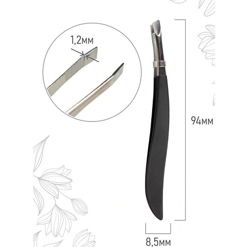 Пинцет для бровей на блистере Bon Kapriz, скошеный, цвет серебро, 948,51,2мм_3