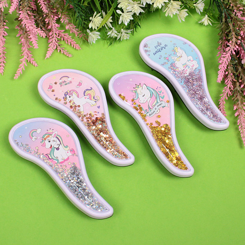 Расческа массажная Prestige - Единорожек Лили, микс 4 цвета, 819 (коробка PVC)_3