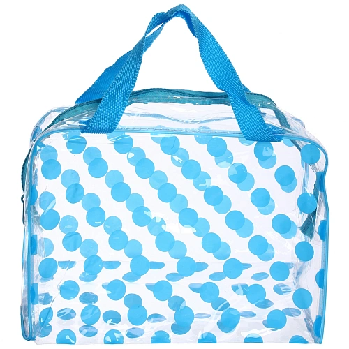 Косметичка прозрачная Adventure - Peas, круги, цвет голубой, 16239см_3