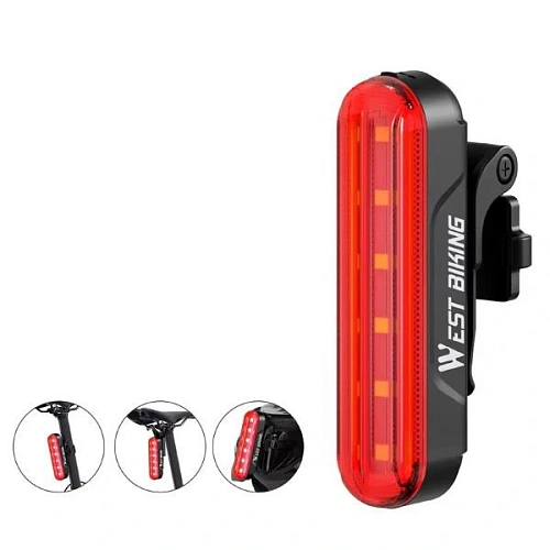 Фонарь велосипедный, задний West Biking YP0701363 (аккум 450 mAh,USB)_14