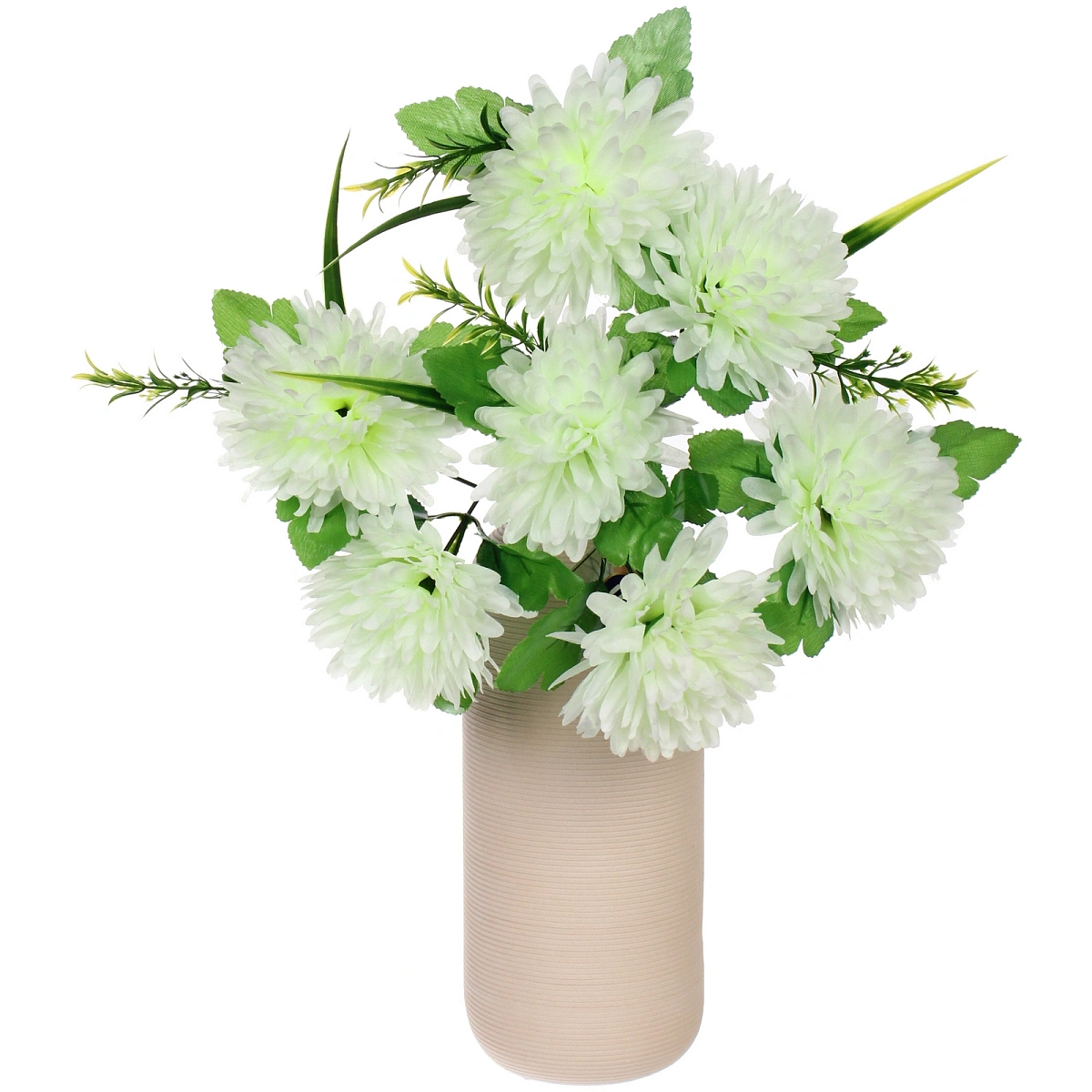 Искусственные цветы "Цветочная мелодия" Хризантемы 40см 7 цветков белые