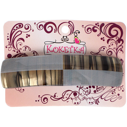 Заколка - автомат ЭКЛЕР, форма прямоугольная, тайра, микс 5 цветов, 10,53см (блистер Кокетка)_5