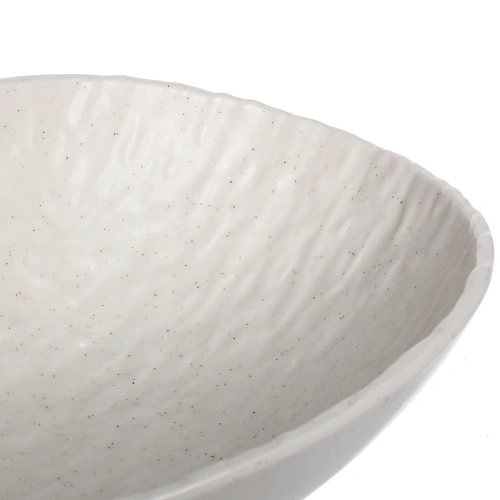 Салатница керамическая Perfetto 19,315,77см фактурный узор, бежевая_3