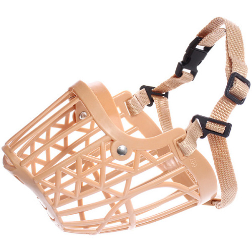 Намордник гуманный из гибкого пластика Мой Бро, цвет светло - бежевый, №7 (лейбл)_5