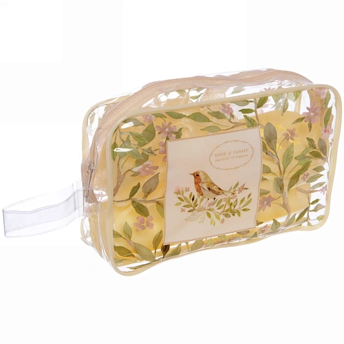 Набор банный дорожный 4шт Traveler - Птички, микс 2 цв, (мочалка, футляр 2шт, расческа), 21,5147см_9